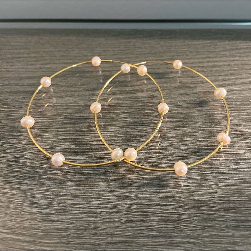 Pearl hoop earrings